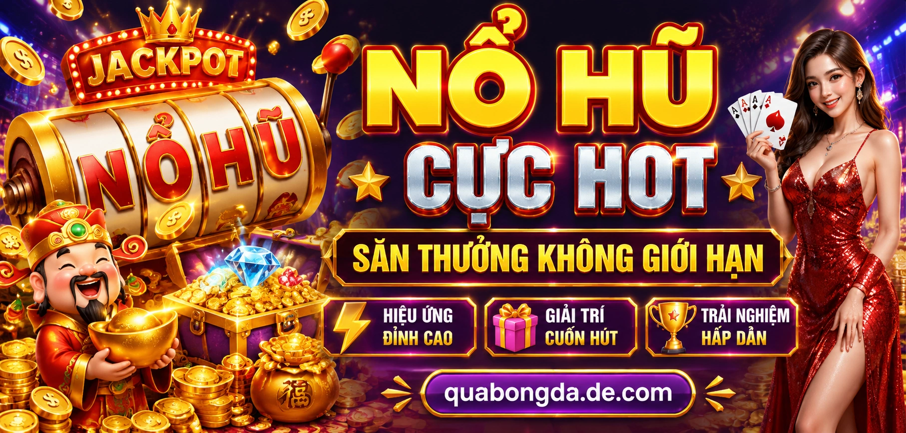 Khu vực nổ hũ và slot game đổi thưởng tại quabongda.de.com